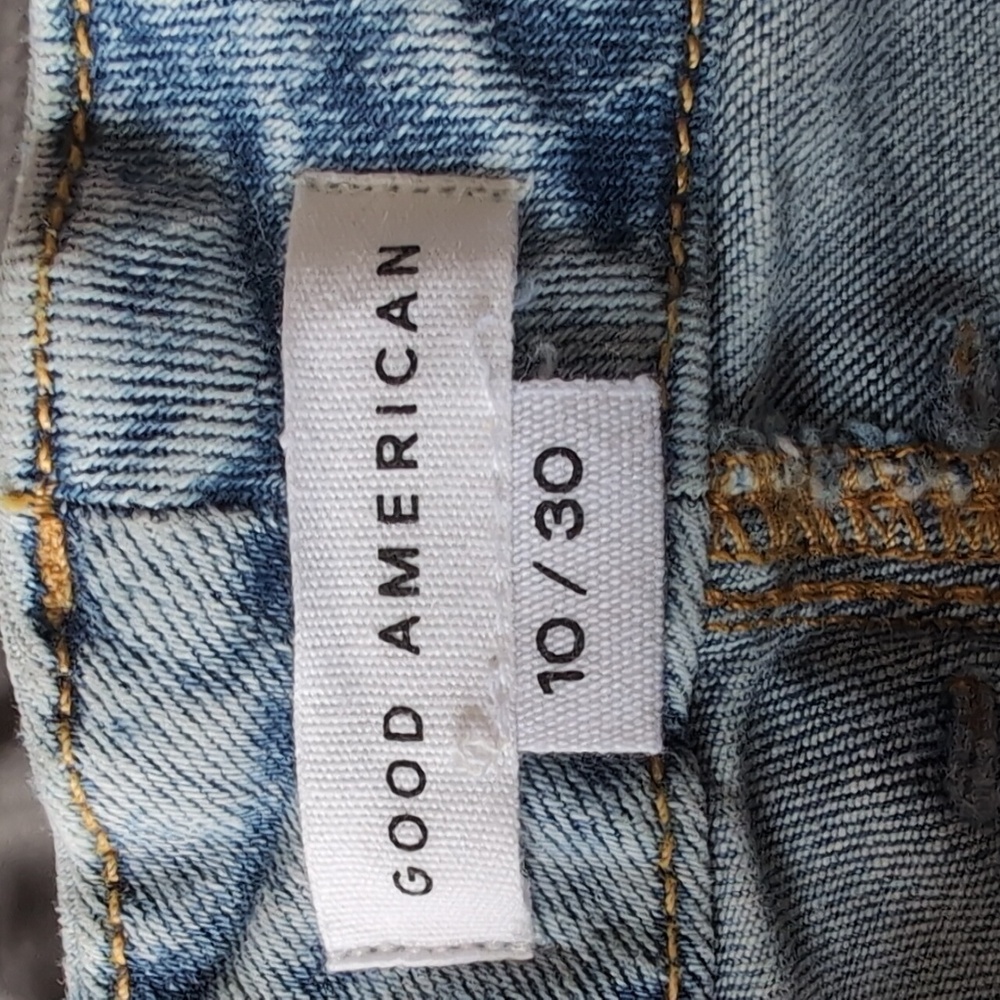 Good American Good Legs Flare Split Pocket Light Wash Jeans Size 30 Indigo NWT - Picture 7 of 8